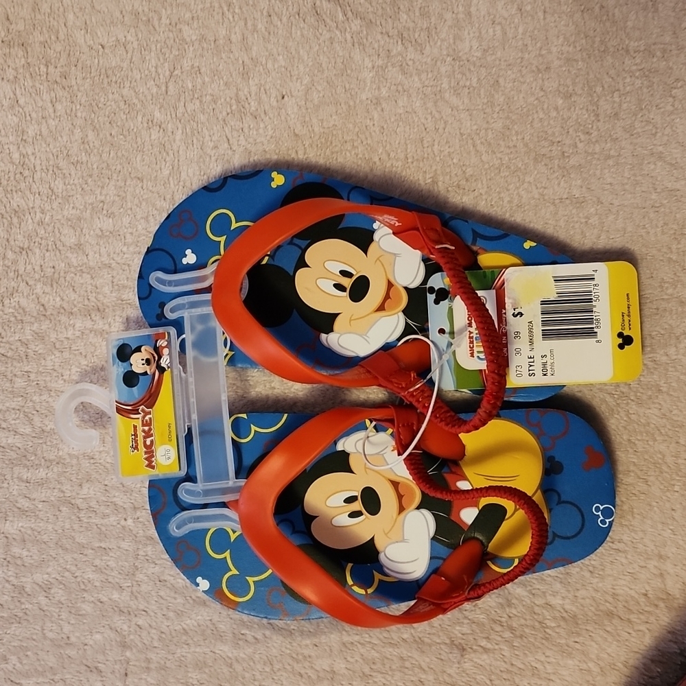 Mickey Mouse Flip Flops Size 9/10